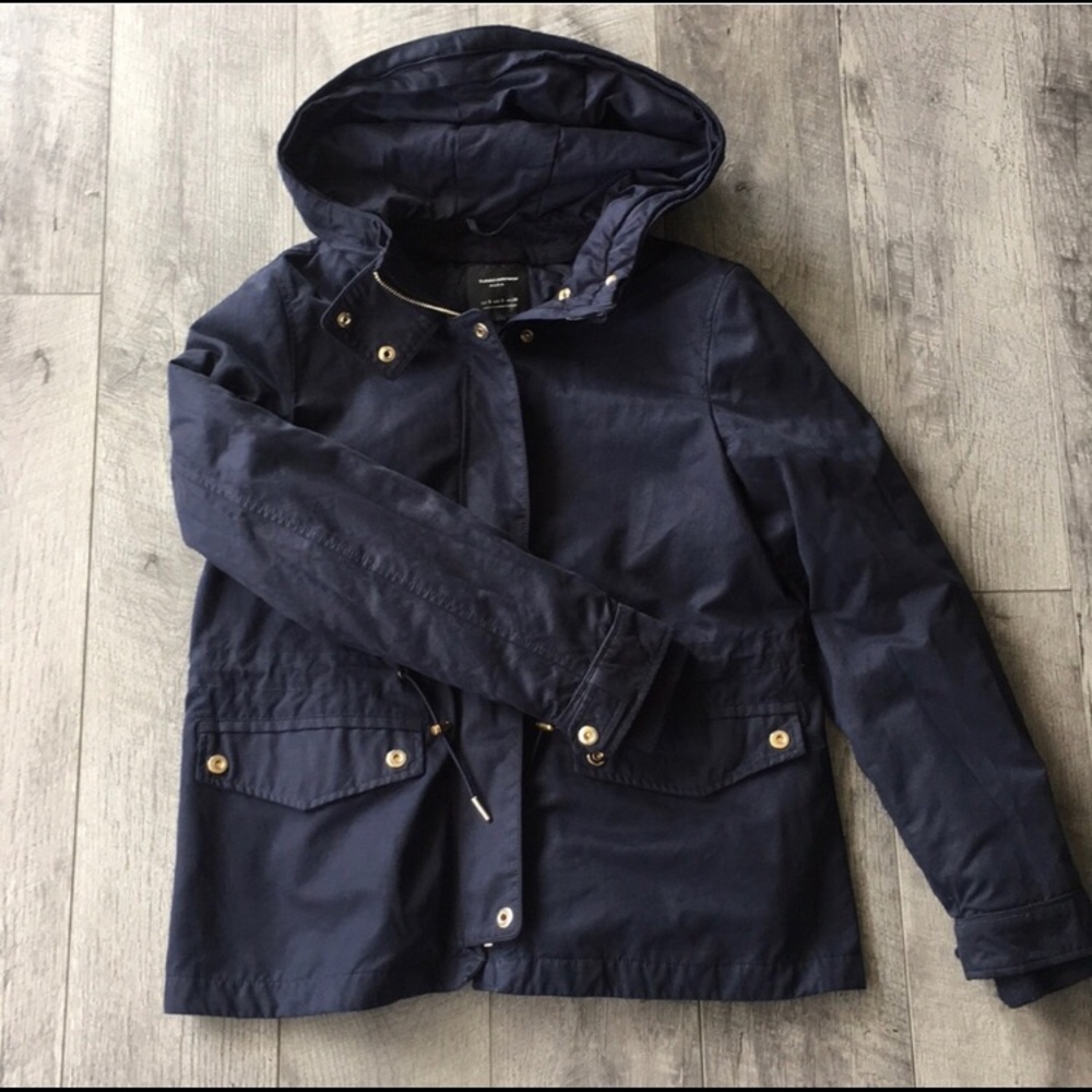 Zara | Jackets & Coats | Zara Trafaluc Navy Blue Parka Jacket